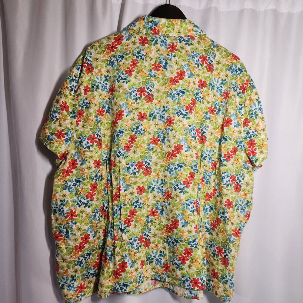 Liz Claiborne Floral Linen Shirt 3X - Picture 2 of 14